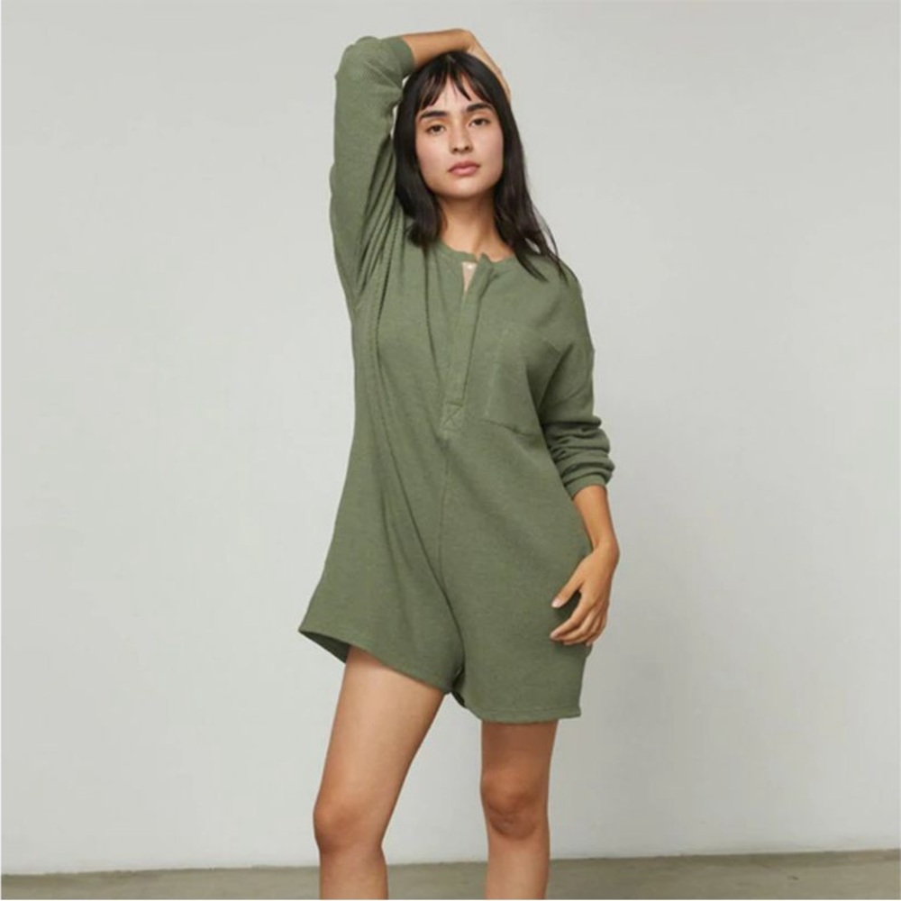 Lunya Restore Thermal Romper Green L